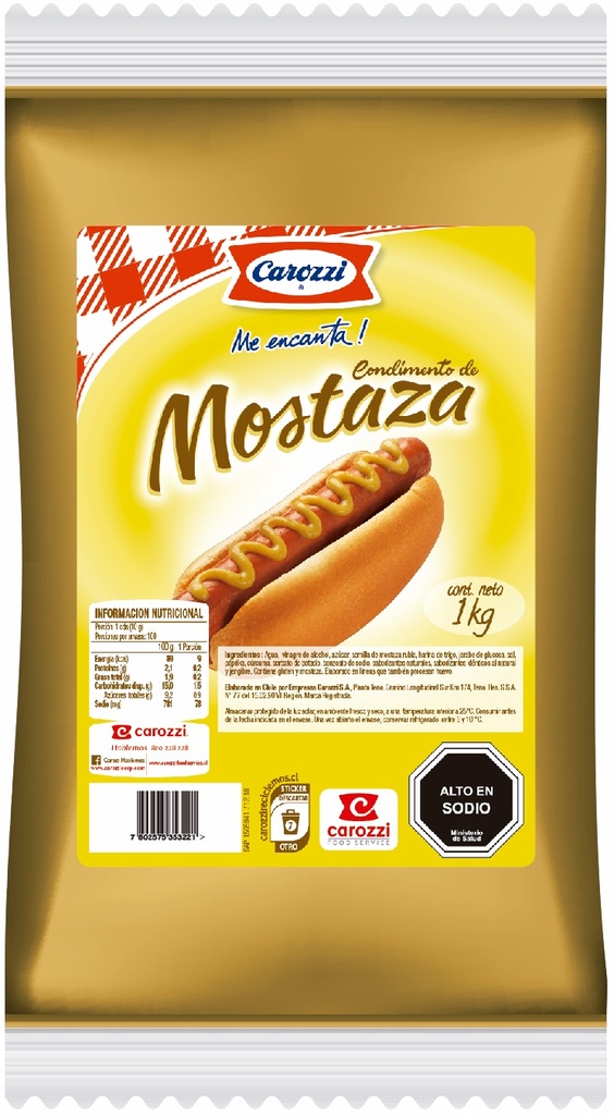 [ABA-SALS-MOS-CAR-1KG] Mostaza Carozzi 1Kg